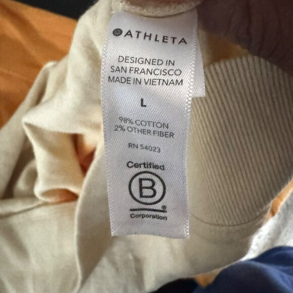 🟣🟣 Athleta Womens Yellow Longsleeve Crewneck Sweatshirt Size Large - Picture 5 of 8